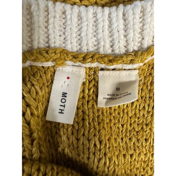 MOTH Anthropologie Mustard Yellow Knit Halter Tank Top Sweater Size M - Picture 7 of 9